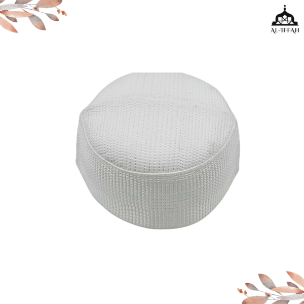 Plain white fancy Islamic cap (Topi) AI - 245 - Image 2