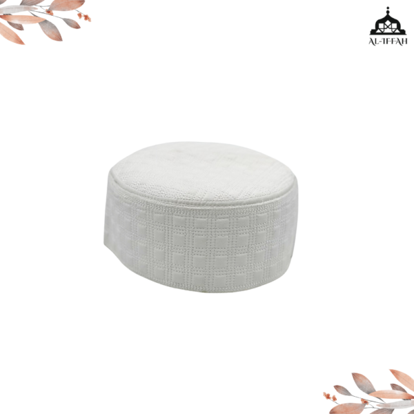 Plain white fancy Islamic cap (Topi) AI - 245 - Image 3