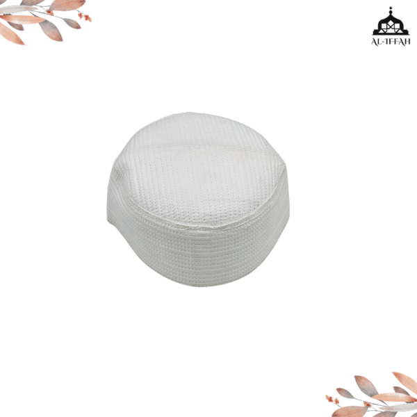 Plain white fancy Islamic cap (Topi) AI - 245 - Image 5