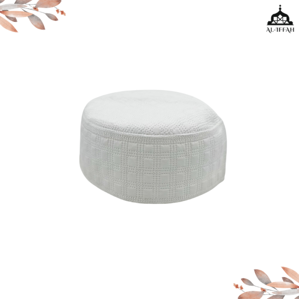 Plain white fancy Islamic cap (Topi) AI - 245 - Image 8